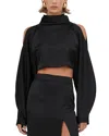 Nonchalant Label Melanie Crop Top In Black In Black