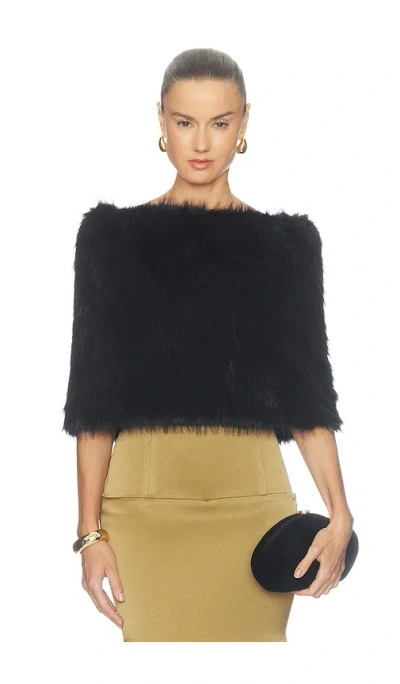 Nonchalant Label Pascale Faux Fur Shawl In Black