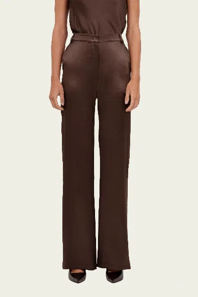 NONCHALANT LABEL PAULINE STRAIGHT-LEG PANT IN CHOCOLATE