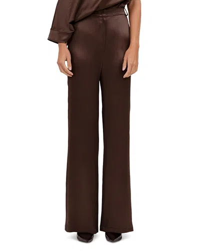 Nonchalant Label Pauline Wide Leg Pants In Chocolate