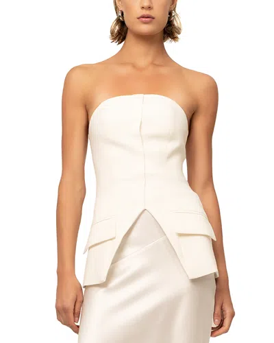 Nonchalant Label Petra Strapless Top In Winter White