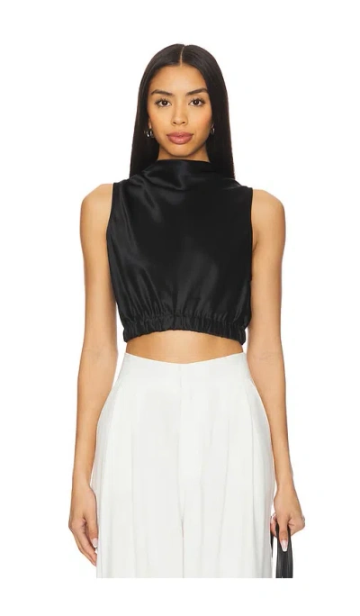 Nonchalant Label Reese Crop Top In 黑色