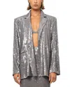 Nonchalant Label Sylvie Sequined Blazer In Quicksilver