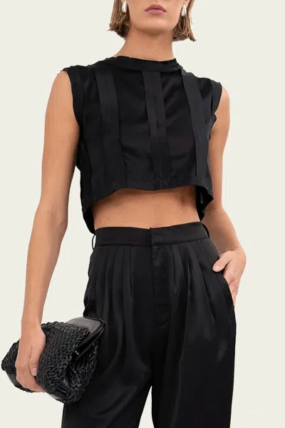Nonchalant Label Thea Crop Top In Black