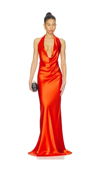 Nonchalant Label Theodora Dress In Orange