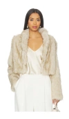Nonchalant Label Uma Faux Fur Jacket In White