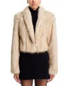 Nonchalant Label Uma Faux Fur Jacket In Neutral