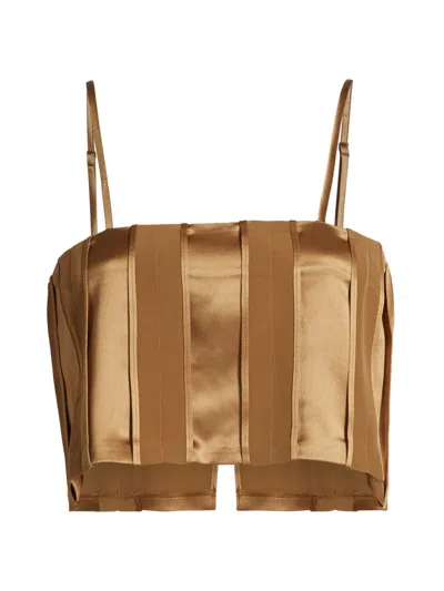 Nonchalant Label Women's Alina Crop Top In Brown