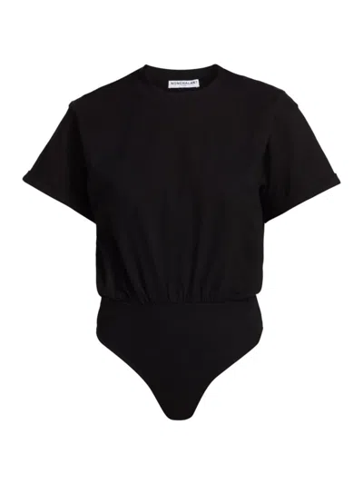 Nonchalant Label Women's Bette Short-sleeve Cotton Bodysuit In Black