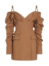 Nonchalant Label Women's Evelyn Wool-blend Blazer Minidress In Camel