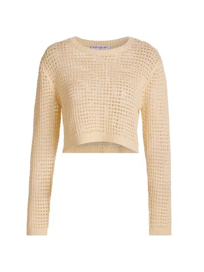 Nonchalant Label Women's Jovi Open-knit Crop Sweater In Sand