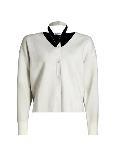 Nonchalant Label Women's Marlo Crewneck Cardigan In White