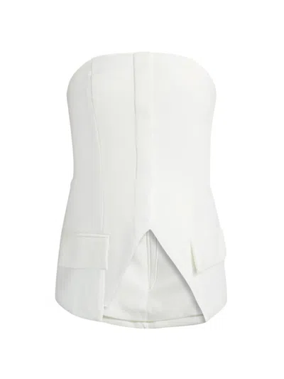 Nonchalant Label Women's Petra Strapless Tailored Top In White
