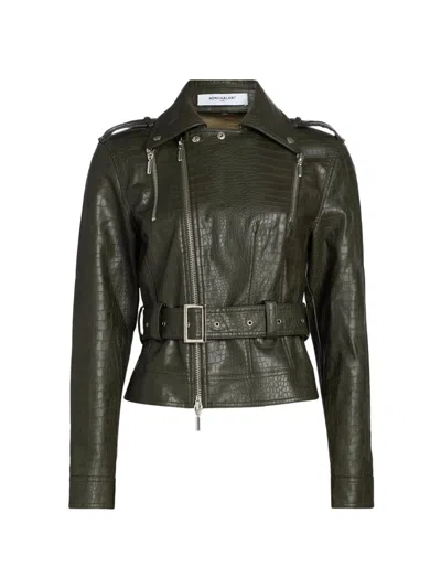 Nonchalant Label Women's Reed Faux-leather Biker Jacket In Green