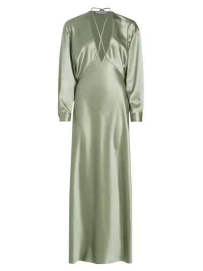 Nonchalant Label Women's Romilly Satin Maxi Dress In Desert Sage