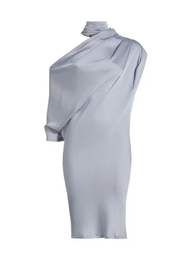 Nonchalant Label Women's Siren Draped Satin Minidress In Gray