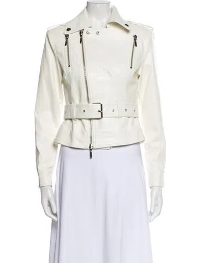 Pre-owned Nonchalant Leather Biker Jacket In Neutral