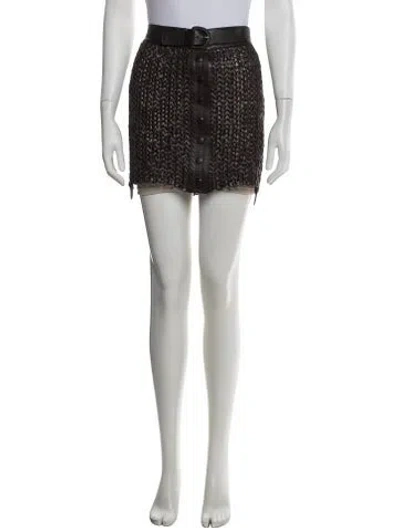 Pre-owned Nonchalant Leather Mini Skirt In Brown