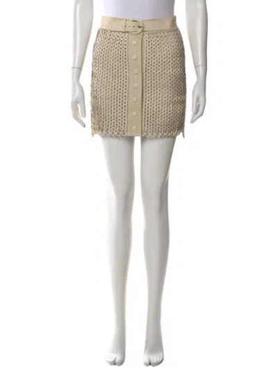 Pre-owned Nonchalant Leather Mini Skirt In Neutral