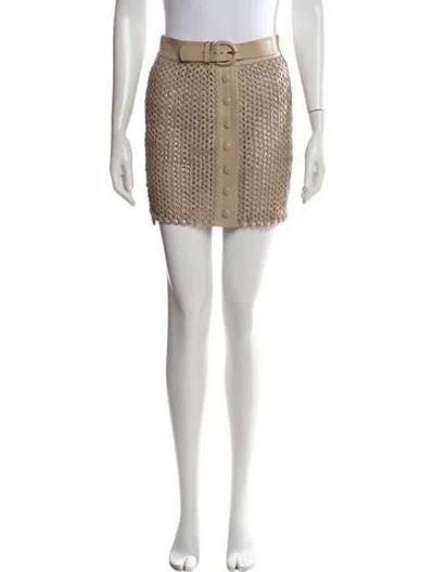 Pre-owned Nonchalant Leather Mini Skirt In Neutrals