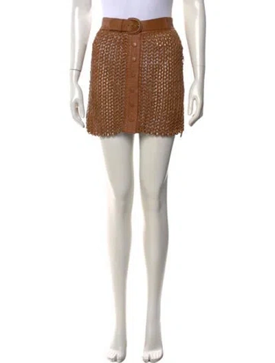 Pre-owned Nonchalant Leather Mini Skirt In Neutrals