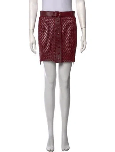 Pre-owned Nonchalant Leather Mini Skirt In Red