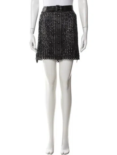Pre-owned Nonchalant Leather Mini Skirt W/ Tags In Black