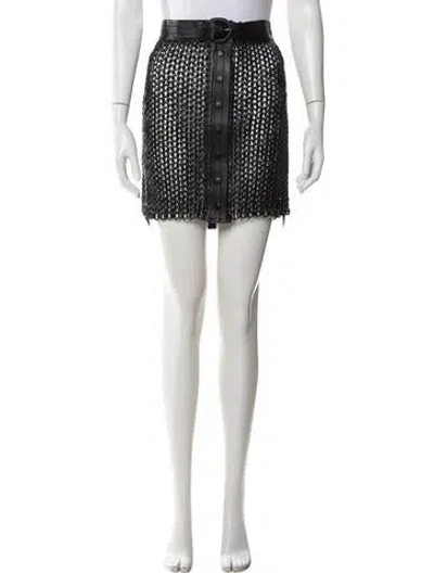 Pre-owned Nonchalant Leather Mini Skirt W/ Tags In Black