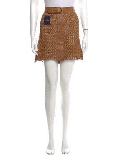 Pre-owned Nonchalant Leather Mini Skirt W/ Tags In Brown