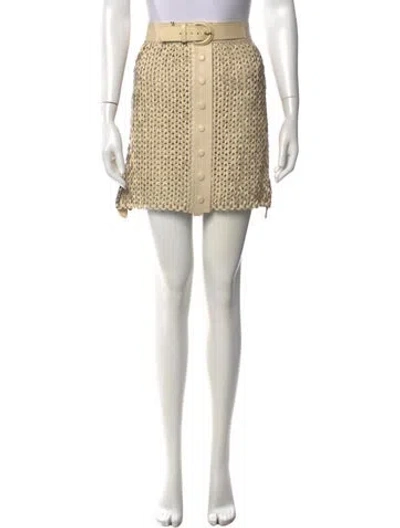 Pre-owned Nonchalant Leather Mini Skirt W/ Tags In Neutrals