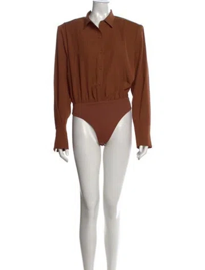 Pre-owned Nonchalant Long Sleeve Bodysuit W/ Tags In Brown