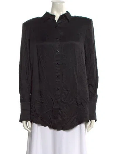 Pre-owned Nonchalant Long Sleeve Button-up Top W/ Tags In Black