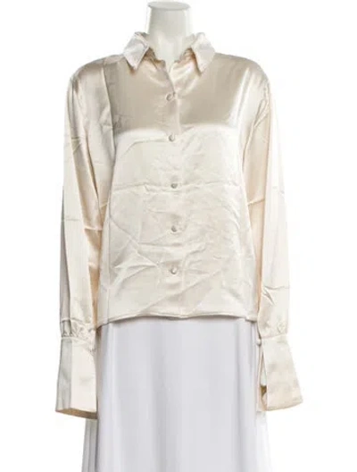 Pre-owned Nonchalant Long Sleeve Button-up Top W/ Tags In Neutral