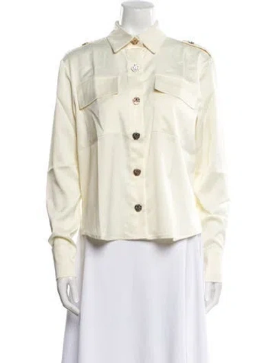 Pre-owned Nonchalant Long Sleeve Button-up Top In Yellow