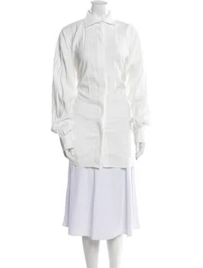 Pre-owned Nonchalant Long Sleeve Tunic In White