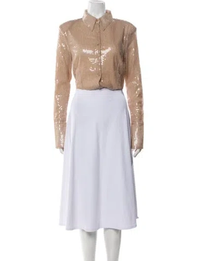 Pre-owned Nonchalant Mock Neck Long Sleeve Crop Top In Neutral