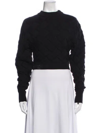Pre-owned Nonchalant Mock Neck Long Sleeve Top In Black