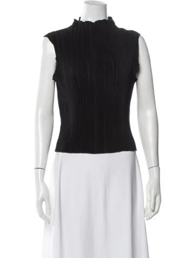 Pre-owned Nonchalant Mock Neck Sleeveless Top In Black