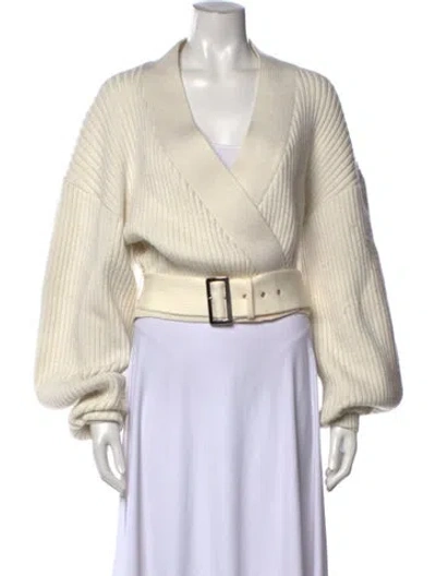 Pre-owned Nonchalant Nylon V-neck Sweater In Neutral