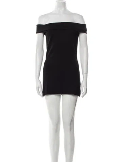 Pre-owned Nonchalant Off-the-shoulder Mini Dress In Black