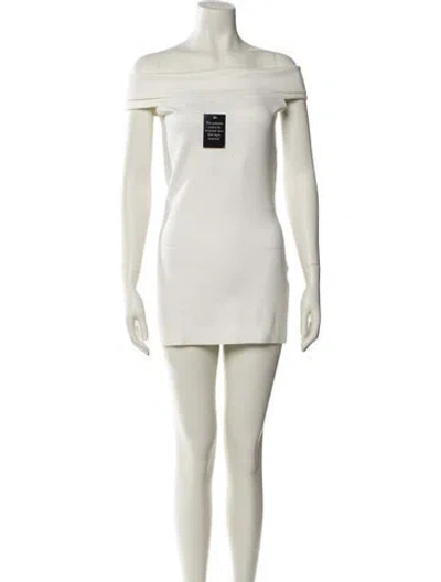 Pre-owned Nonchalant Off-the-shoulder Mini Dress In White