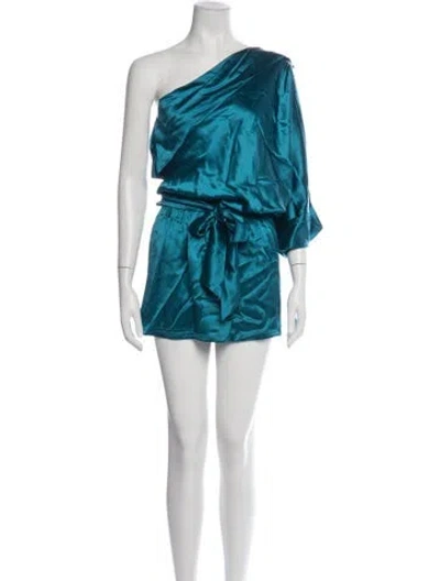 Pre-owned Nonchalant One-shoulder Mini Dress In Blue