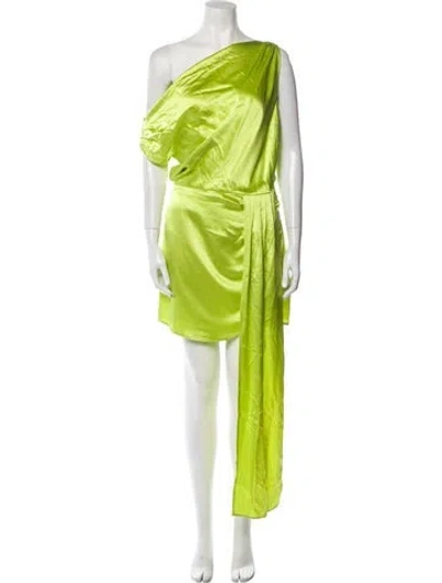 Pre-owned Nonchalant One-shoulder Mini Dress In Green