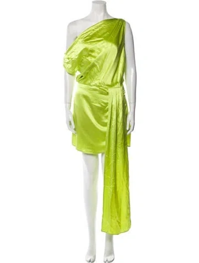 Pre-owned Nonchalant One-shoulder Mini Dress In Green