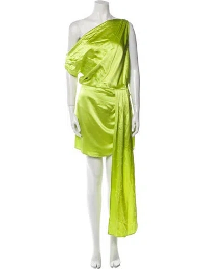 Pre-owned Nonchalant One-shoulder Mini Dress In Green