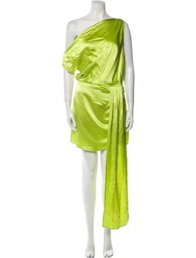 Pre-owned Nonchalant One-shoulder Mini Dress In Green