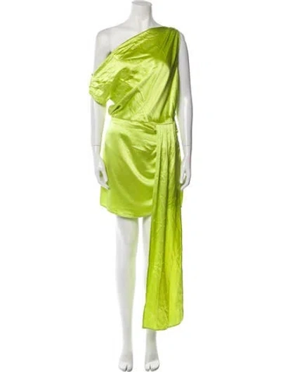 Pre-owned Nonchalant One-shoulder Mini Dress In Green