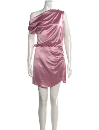 Pre-owned Nonchalant One-shoulder Mini Dress In Pink