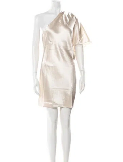 Pre-owned Nonchalant One-shoulder Mini Dress W/ Tags In Neutral