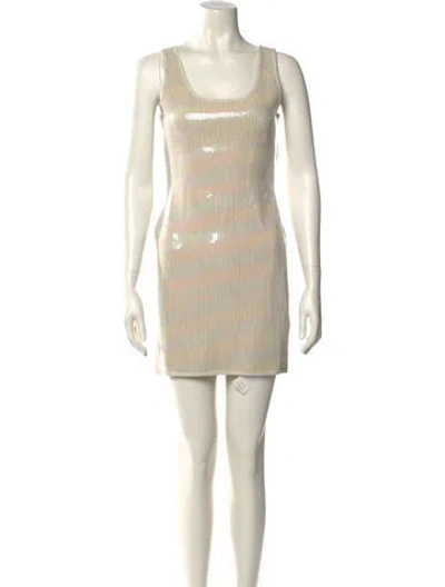 Pre-owned Nonchalant Patterned Mini Dress In Neutral